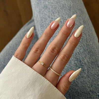 Uñas Postizas Almendra Francés Personalizado - Manicura Profesional Hecha a Mano