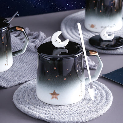 Taza de Cerámica Cielo Estrellado con Tapa y Cuchara - Image 14