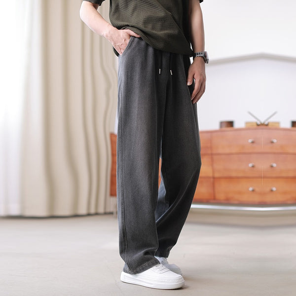 Pantalones Vaqueros Holgados de Pierna Ancha para Hombre
