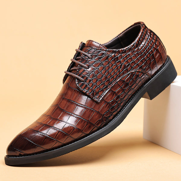 Zapatos de Cuero Inglés Grano Pez para Hombre - Estilo Business Casual