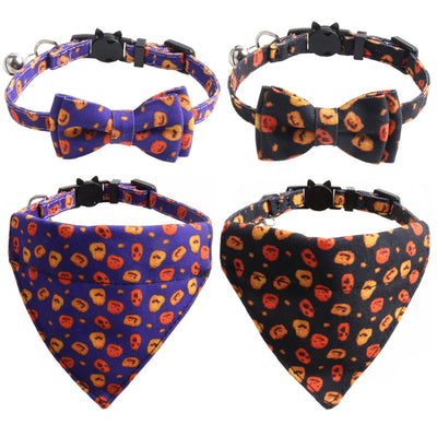 Juego de Collar y Babero para Gato Halloween con Diseño de Calabaza - Image 17