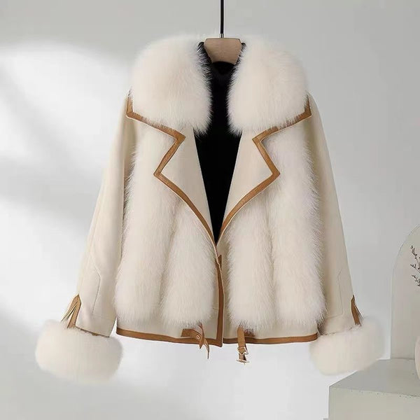 Chaqueta de Piel Sintética Tipo Zorro para Mujer