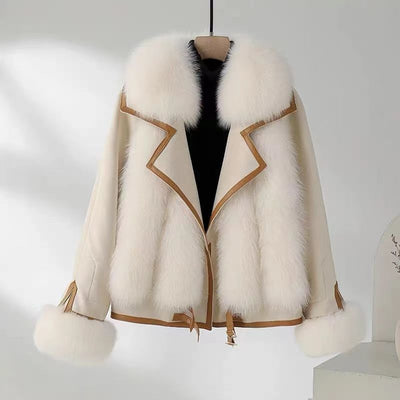 Chaqueta de Piel Sintética Tipo Zorro para Mujer