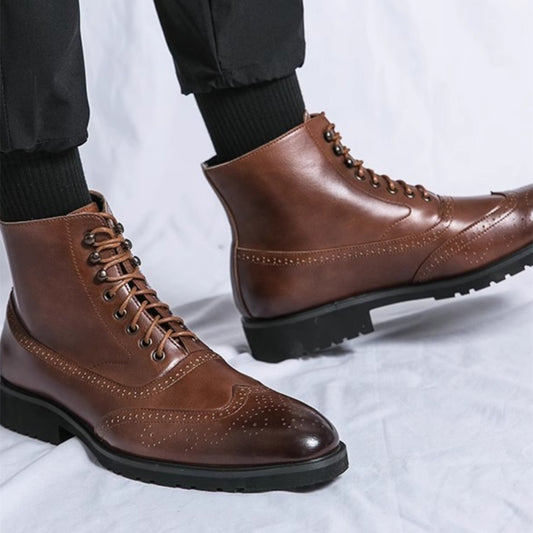 Botas de Trabajo Hombre Suela Gruesa Caña Media