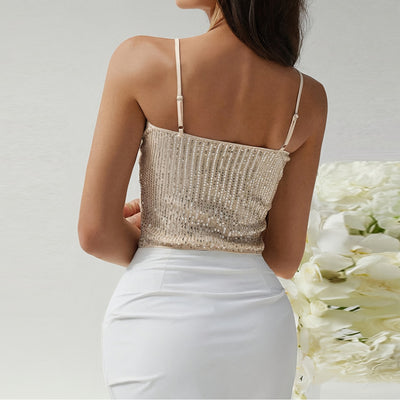 Vestido Lentejuelas Espalda Descubierta con Tirantes Ajustables - Image 13