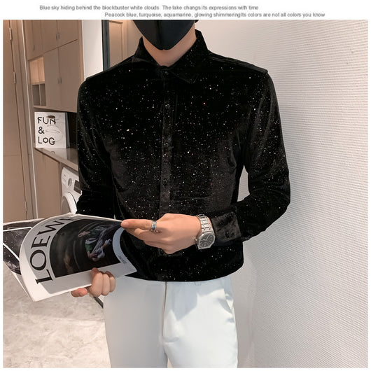 Camisa de Negocios Casual para Hombre con Detalles Brillantes - Image 9