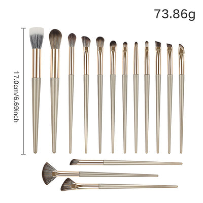 Set de 15 Brochas de Maquillaje Profesional con Flores Estampadas - Image 12