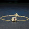Pulsera de Plata Esterlina con Granate Natural y Detalles Dorados