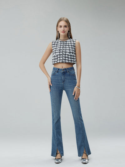 Pantalones Acampanados con Abertura Lateral para Mujer - Image 6