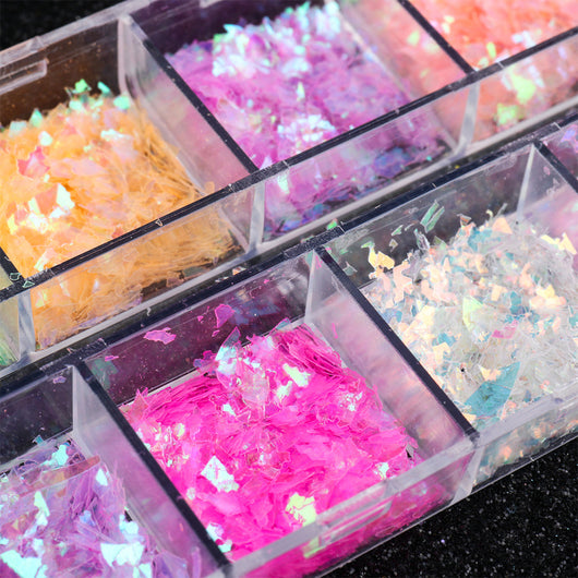 Lentejuelas para Uñas Diseño Hada Mariposa Irregular Efecto Hielo - Image 5