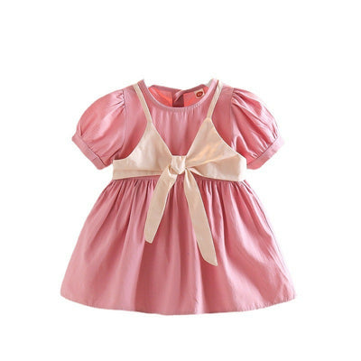 Vestido Princesa Coreano de Dos Piezas con Mangas Abullonadas - Image 5