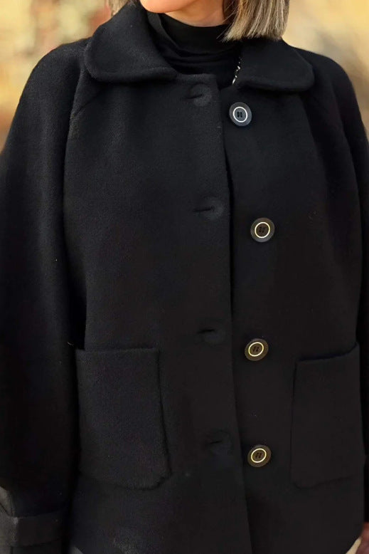 Cardigan Abrigo de Lana para Mujer Corte Holgado Solapas Clásicas - Image 8