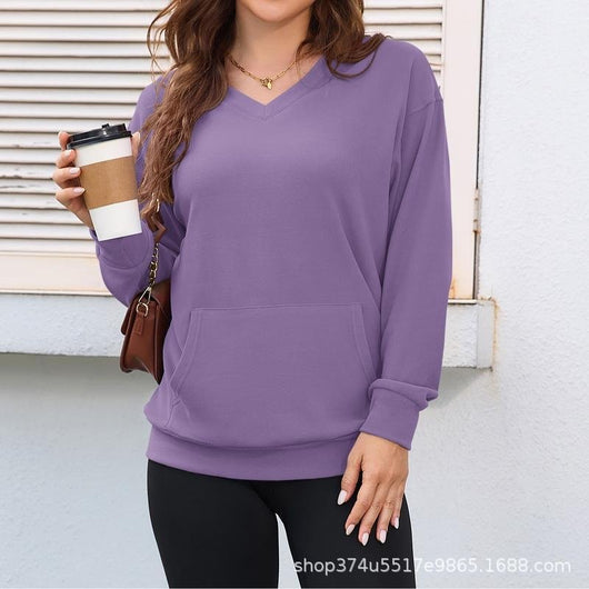 Blusa Larga de Manga Larga para Talla Grande - Otoño e Invierno - Image 12