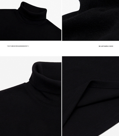 Playera Cuello Alto Gruesa Suelta para Hombre Color Sólido - Image 8