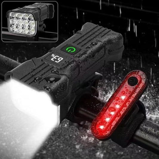 Faro Frontal LED 12 Luces con Pantalla Digital y Batería de Emergencia