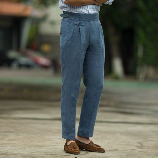 Pantalones de Lino Cintura Alta Efecto Adelgazante Corte Lápiz - Image 18