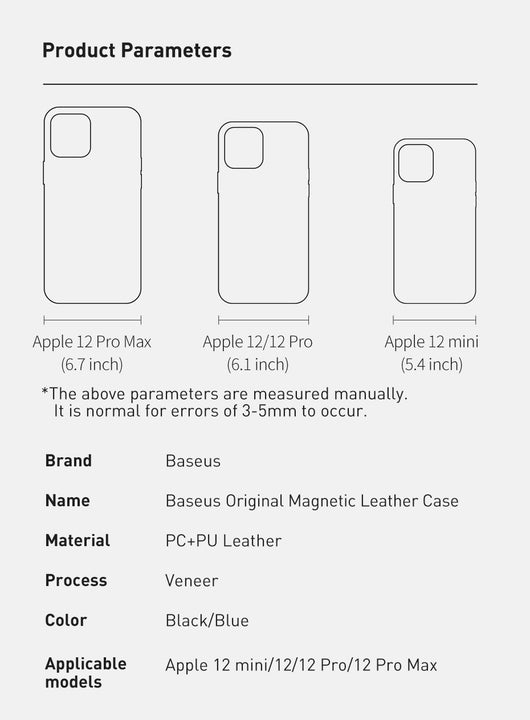 Funda de Cuero Magnética para iPhone 12 Mini Negro - Image 22
