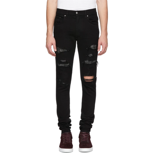 Jeans Slim Negros Elásticos con Detalles de Diamantes - Image 14
