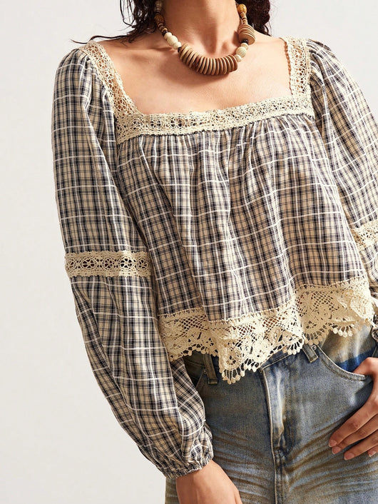 Blusa de Encaje Patchwork para Mujer - Image 20