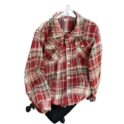 Chaqueta Camisa de Lana a Cuadros con Botones para Hombre - Image 5