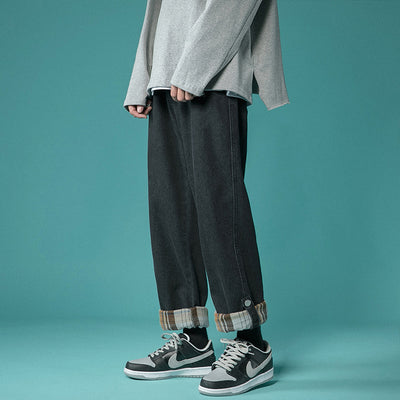 Jeans Rectos Holgados de 9 Puntos Estilo Coreano Tendencia - Image 5