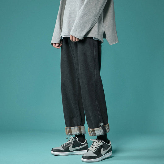 Jeans Rectos Holgados de 9 Puntos Estilo Coreano Tendencia - Image 5