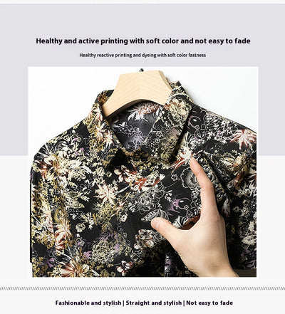Camisa Estampada de Manga Corta para Hombre Adulto - Tela Fresca Elástica - Image 30