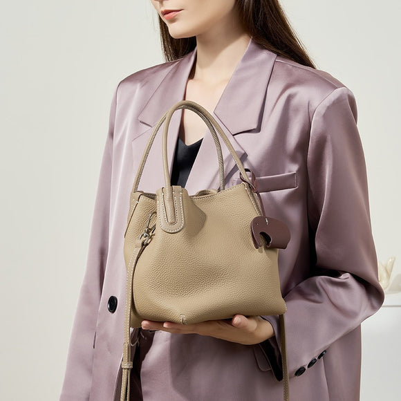 Bolso Bucket de Cuero Genuino Primera Capa