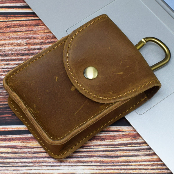 Estuche Plegable para Gafas de Cuero Genuino con Hebilla