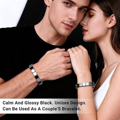 Pulsera Elástica de Turmalina Negra para Hombre - Diseño Mixto - Image 3