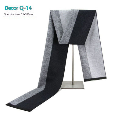 Bufanda de Invierno Rayada en Cashmira Artificial para Hombre - Image 14
