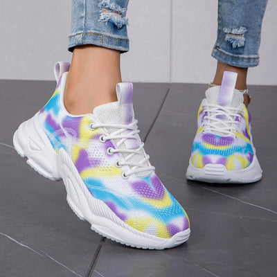 Tenis Casuales Floreados Talla Grande con Cordones - Image 11