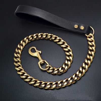 Correa para Perro de Acero Inoxidable Dorado 19mm - Resistente y Elegante