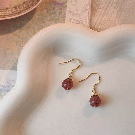 Aretes de Cuarzo Fresa Diseño Artesanal Elegancia Natural - Image 6