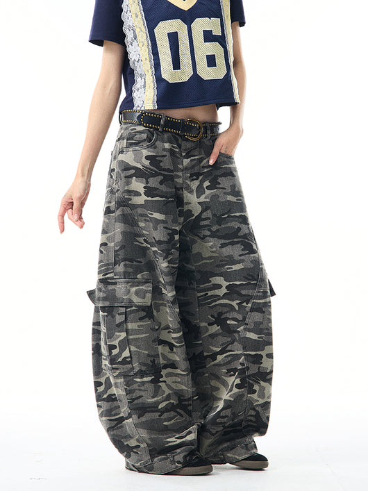 Overol Ancho Camuflaje Retro para Mujer - Pantalón Suelto y Casual - Image 20