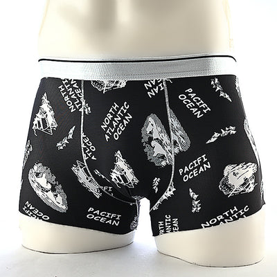 Boxers Hombre Estampado Floral Seda de Hielo Cintura Media Transpirables - Image 5