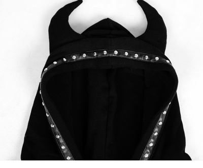 Capucha Punk con Cuernos de Demonio y Remaches Artesanales - Image 17