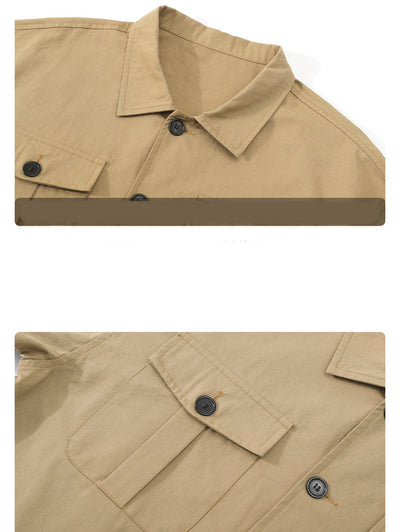 Chaqueta Camisa Manga Larga con Bolsillos Decorados para Hombre - Image 9