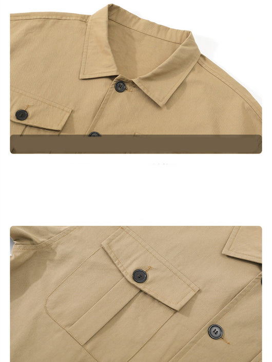 Chaqueta Camisa Manga Larga con Bolsillos Decorados para Hombre - Image 9