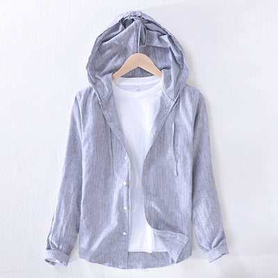 Camisa Hoodie de Lino y Algodón con Estilo Artístico para Jóvenes - Image 3