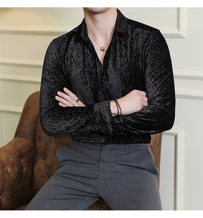 Camisa Slim Fit Brillante para Hombre - Estilo Personalidad - Image 20