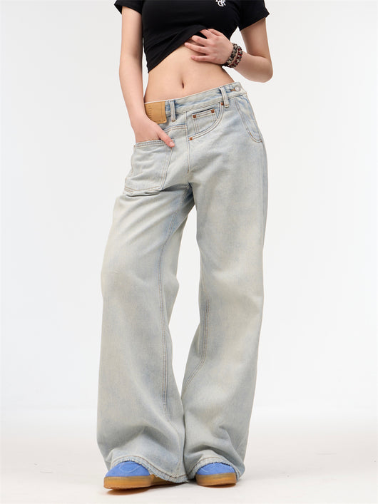 Jeans Retro Holgados Lavados en Tonos Claros para Mujer - Image 4