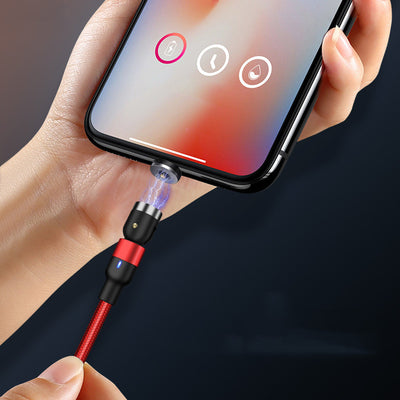 Cable de Carga Magnético 3 en 1 con Rotación 540°