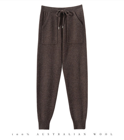 Pantalones de Punto Otoño-Invierno para Mujer, Cintura Alta Drapeado Elegante Efecto Adelgazante - Image 17