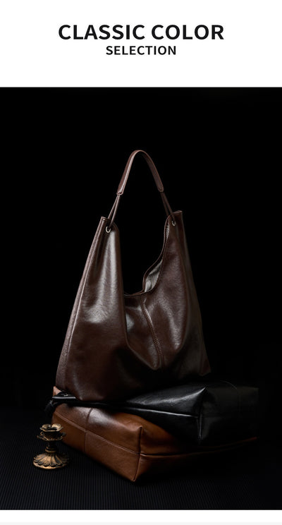 Bolso Tote Grande de Cuero Curtido Vegetal con Textura - Image 11