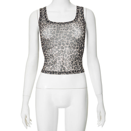 Blusa Estampado Leopardo sin Mangas - Casual Verano Mujer - Image 6