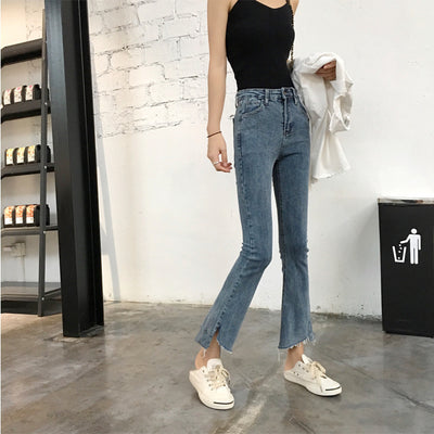 Jeans Acampanados de Celebridad para Mujer - Pantalones Vaqueros Pierna Ancha Tendencia - Image 8
