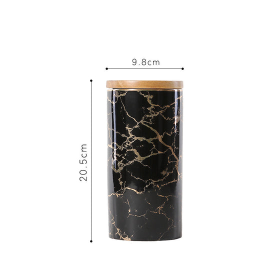 Frasco de Almacenamiento Cerámico para Despensa con Patrón Mármol - Image 6