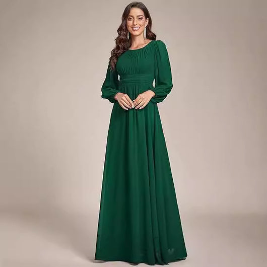 Vestido de Noche Largo en Gasa Elegante para Mujer - Image 4