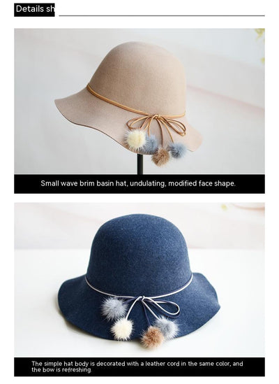 Gorro Lana Pescador Coreano con Pomón de Piel - Sombrero Cuenca Elegante para Mujer - Image 7